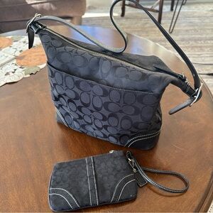 Coach Black Signature Shoulder Bag Set